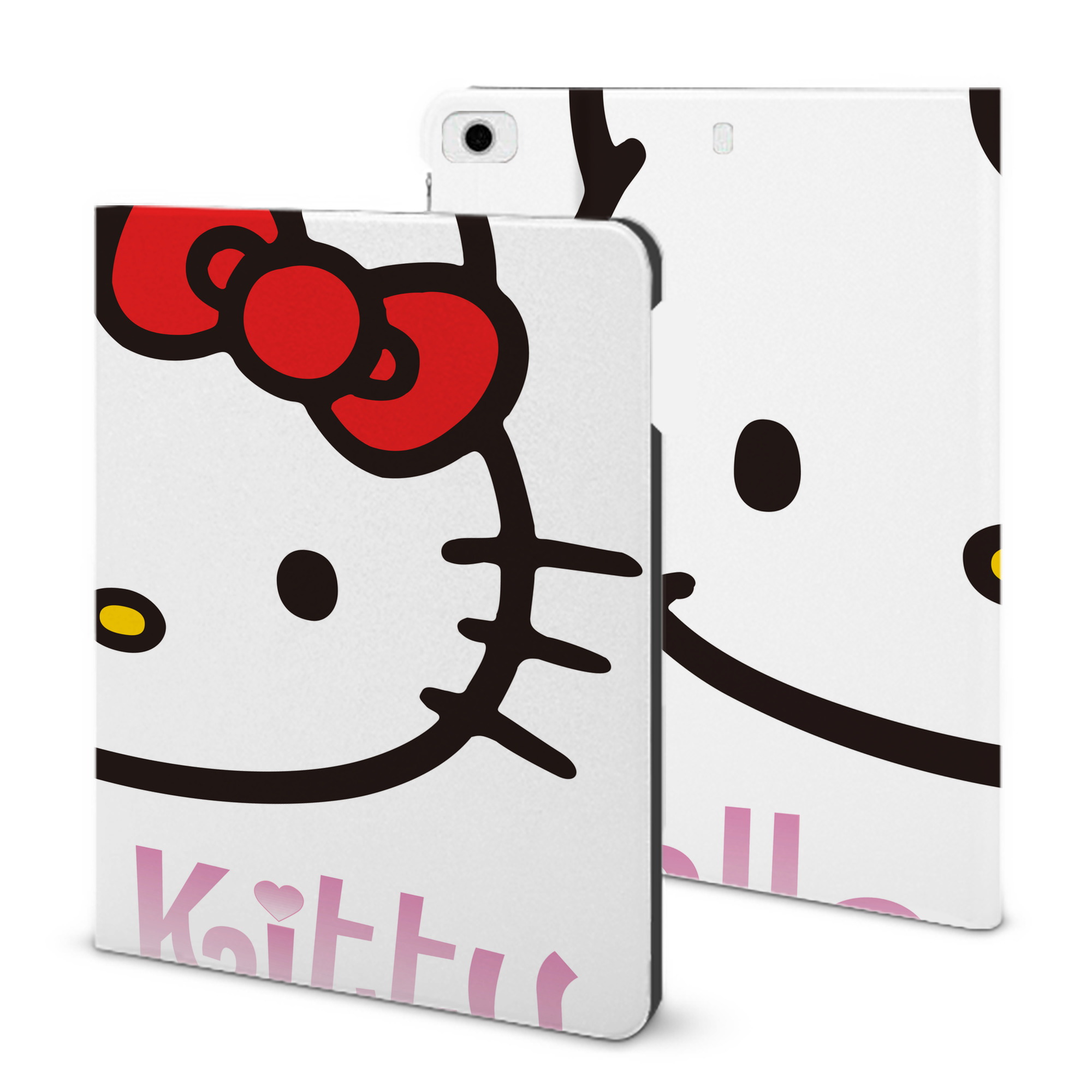 （画像用） Hello Kitty ハローキティ IPad ケース ブック型 PUレザー TPU 耐衝撃 軽量 薄型 ペン収納なし 全面保護 IPad 各モデル対応